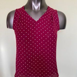 Banana Republic Sleeveless Top Petites XXS Red Dot NEW